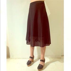 Black lined see-through bars skirt